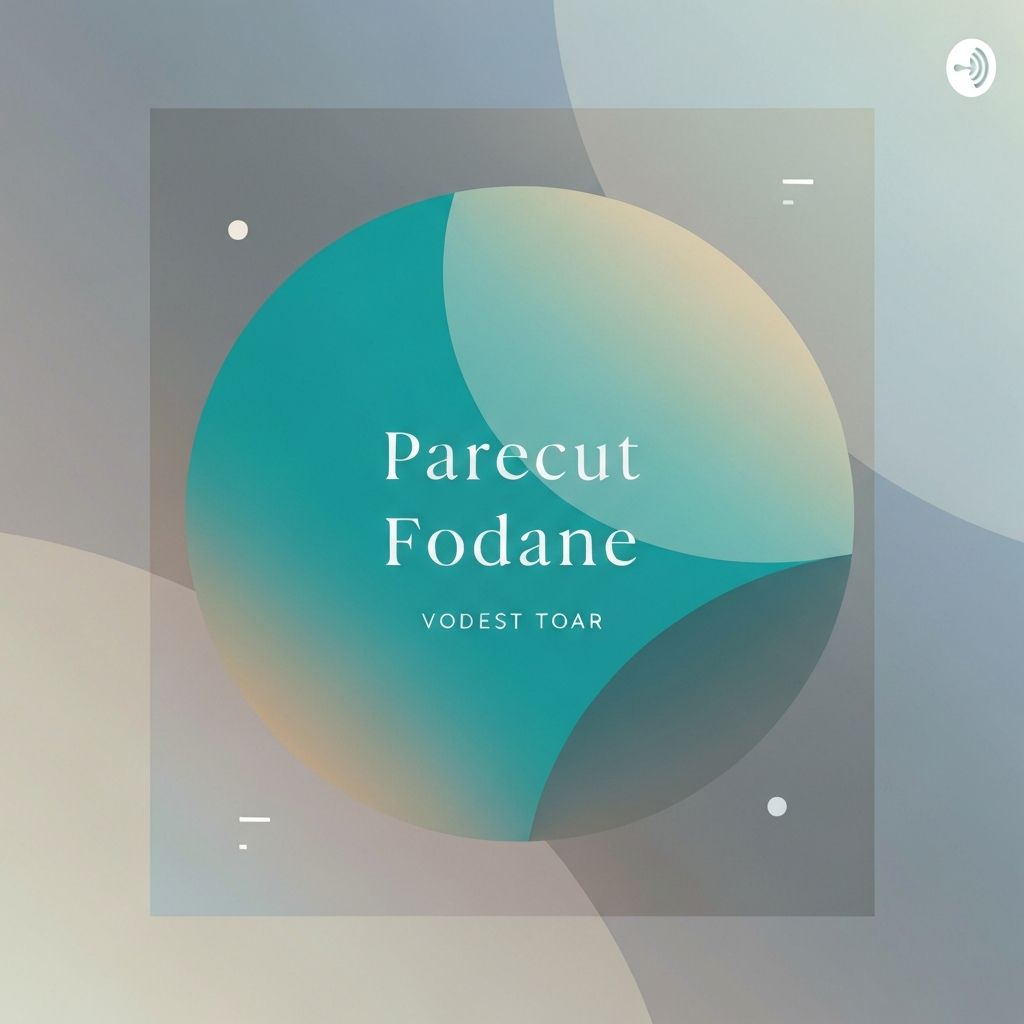Abstract podcast cover with soft waves and light minimal design
